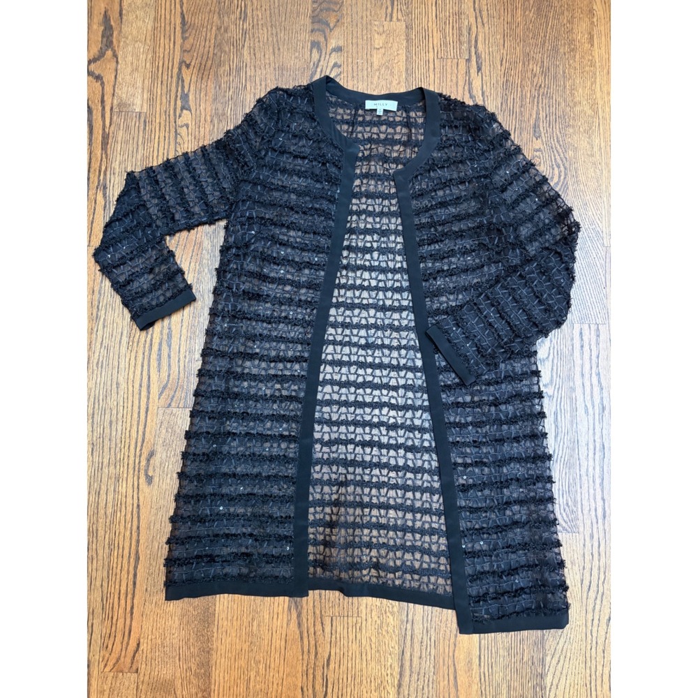 Milly Cardigan 4 Black Sheer Sequin Mesh Whimsigoth Witchy Romantic Festive